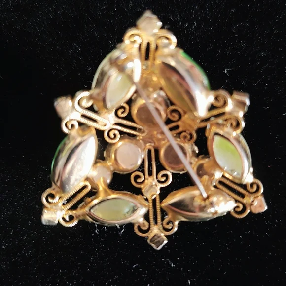 Juliana Green, Ab And Gold Tri-dome Brooch - Picture 2 of 3